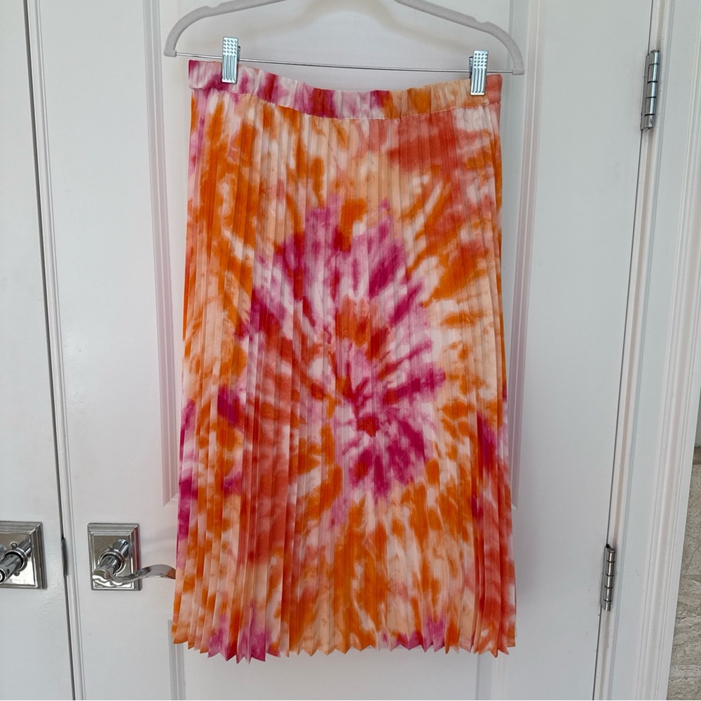 Calvin Klein Vibrant Tie-Dye Pleated Skirt